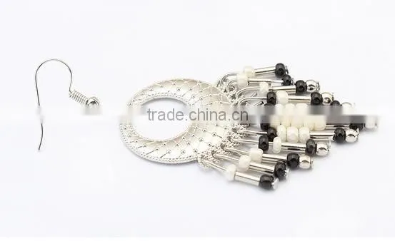 Cheap China beautiful handmade light bead tassel earrings