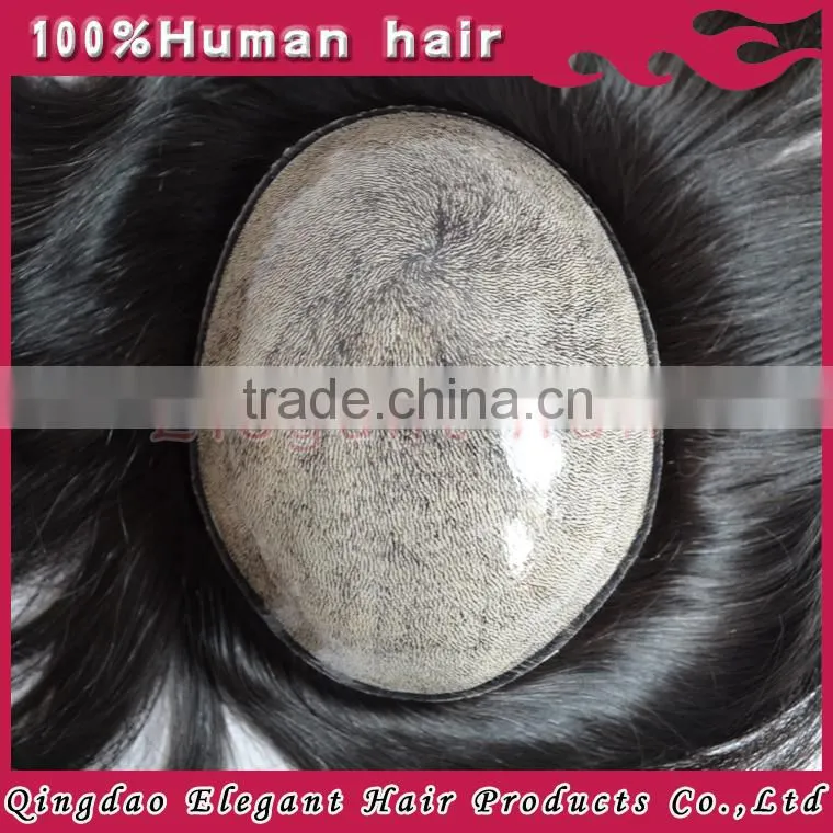 High Quality 100% Human Remy hair PU injection Toupee