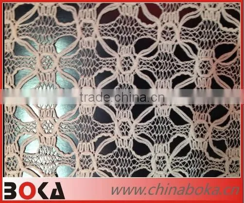 Fashion garment lace trim with metal and beads