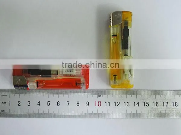 plastic colored gas lighter electronic cigarette lighter with LED flashlight