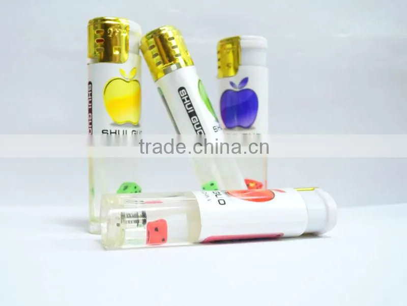 Good quality plastic material cigarette lighter electric windproof gas lighter with dice