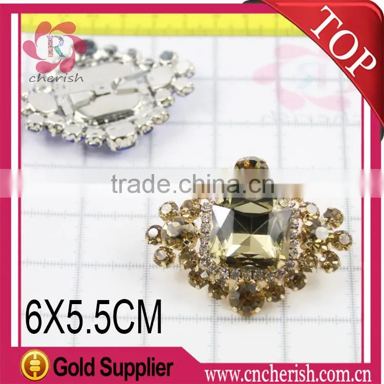 Popular crystal rhinestone shoes jewelry,diamond shape in customize