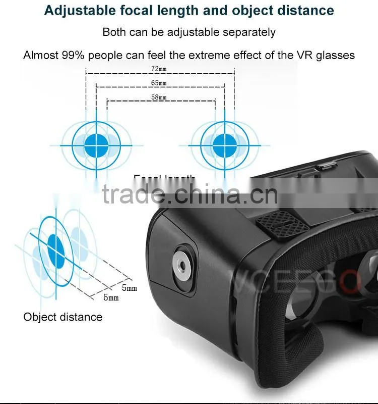 Wholesales supports 500 degrees of myopia vr 3d glasses for sexy movie in stock