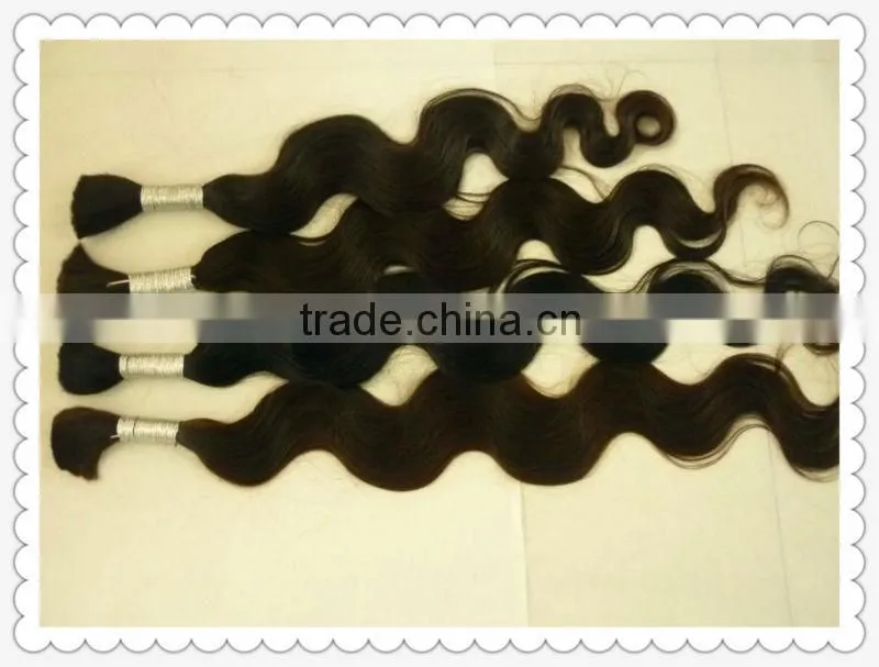 100% virgin remy indian human hair bulk hair extensin
