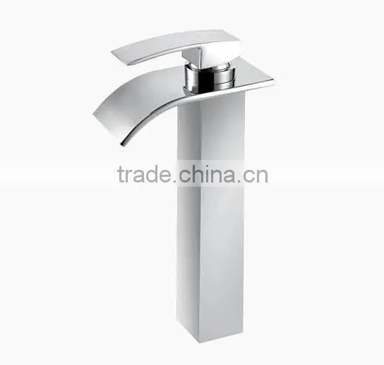 Brass Waterfall Cascade Bathroom Faucet Chrome Plated