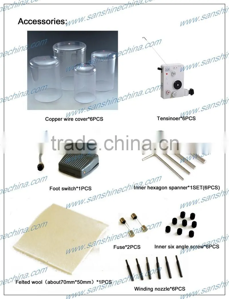 (SS966T) 6 spindles automatic fine wire winding machine with wire skeiner(twister)