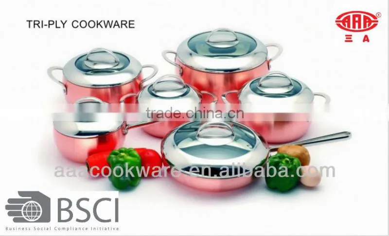Tri-ply Copper Cookware for Wholesale/Retailer