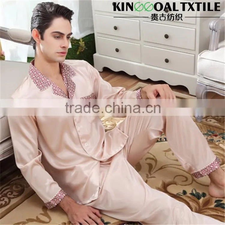 New Fashion Sexy 100% Silk men Nighty sleepwear