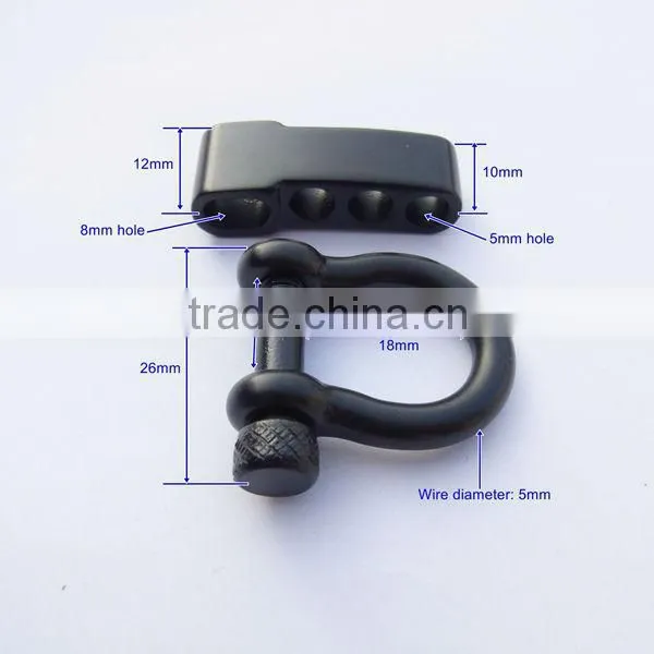 Dgjinyu Popular stainless steel 4mm shackle, Paracord bracelet shackle with clevis pin