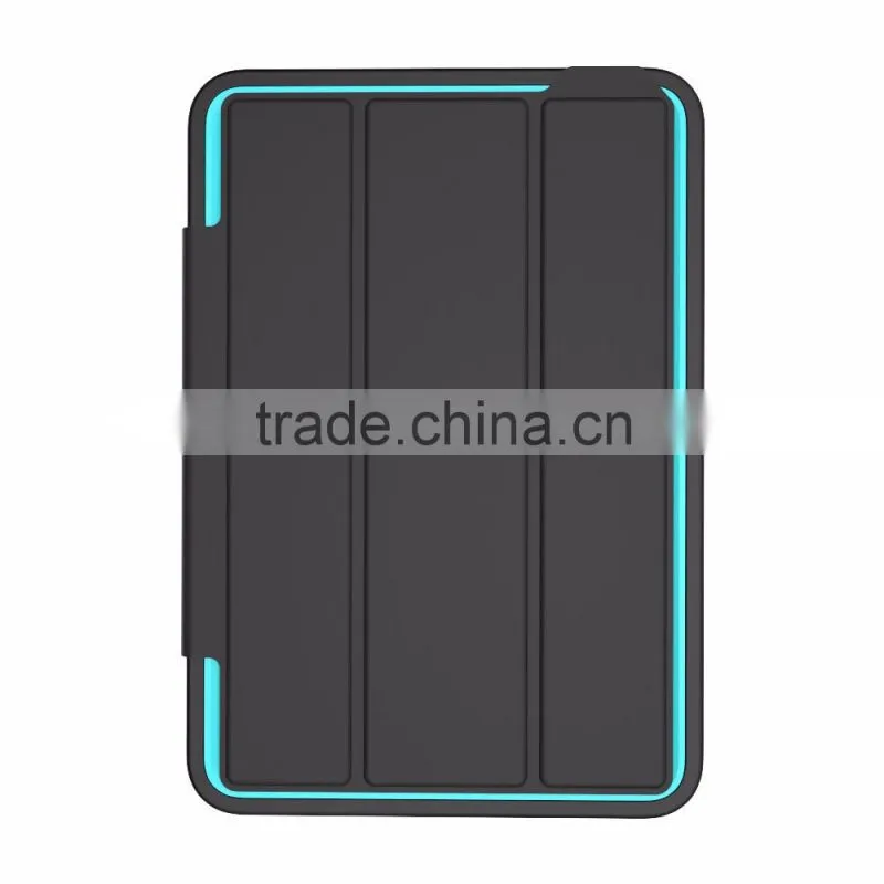 2016 Luxury PU Leather Wake Sleep Function Folding Leather PU TPU PC Full Cover Shockproof Case For iPad Mini 4 TB-0281