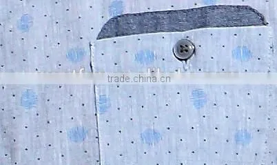 Fashion design special button blue work man shirt