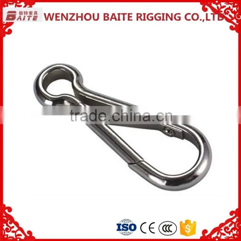 China Supplier Hardware Stainless Steel Aisi 316 304 Smplex Carabiner Spring Hook With Eye in Rigging Hardware Manufacturer