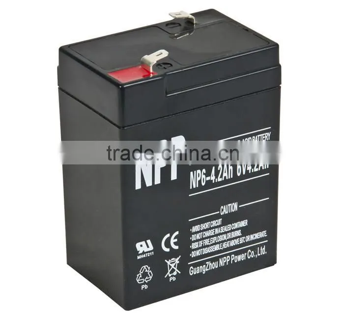maintenance free storage battery 6v4.2ah