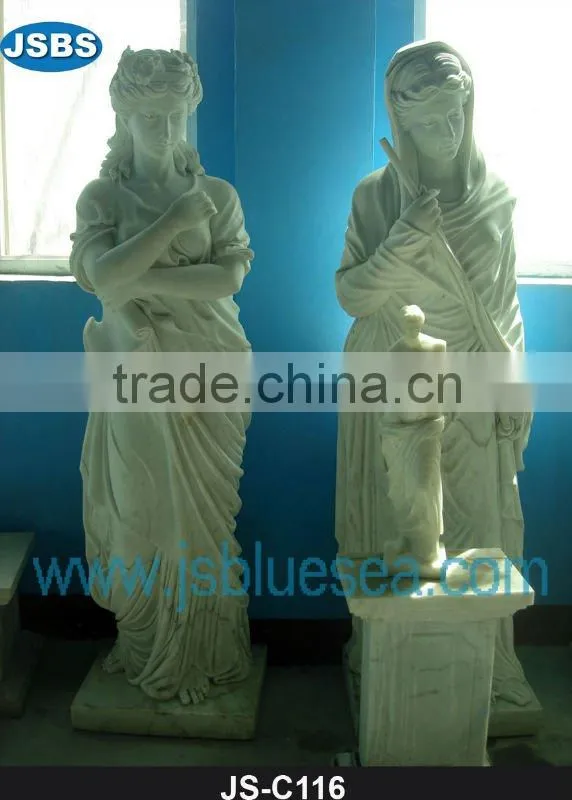 Carved white marble Jesus statue