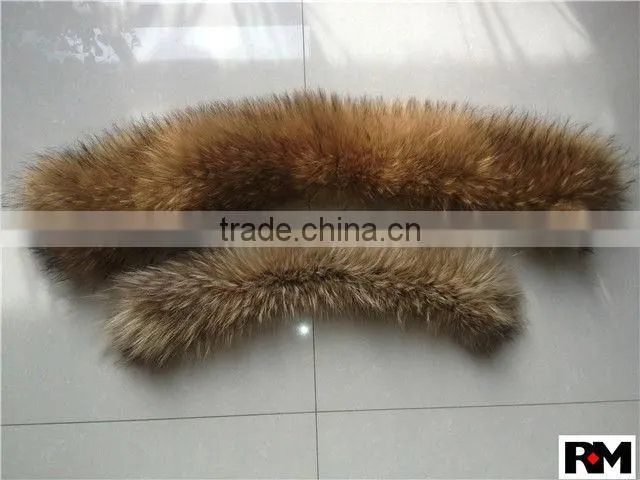 Factory Selling Good Quality Raccoon Fur Strips Dyed Color with Tape