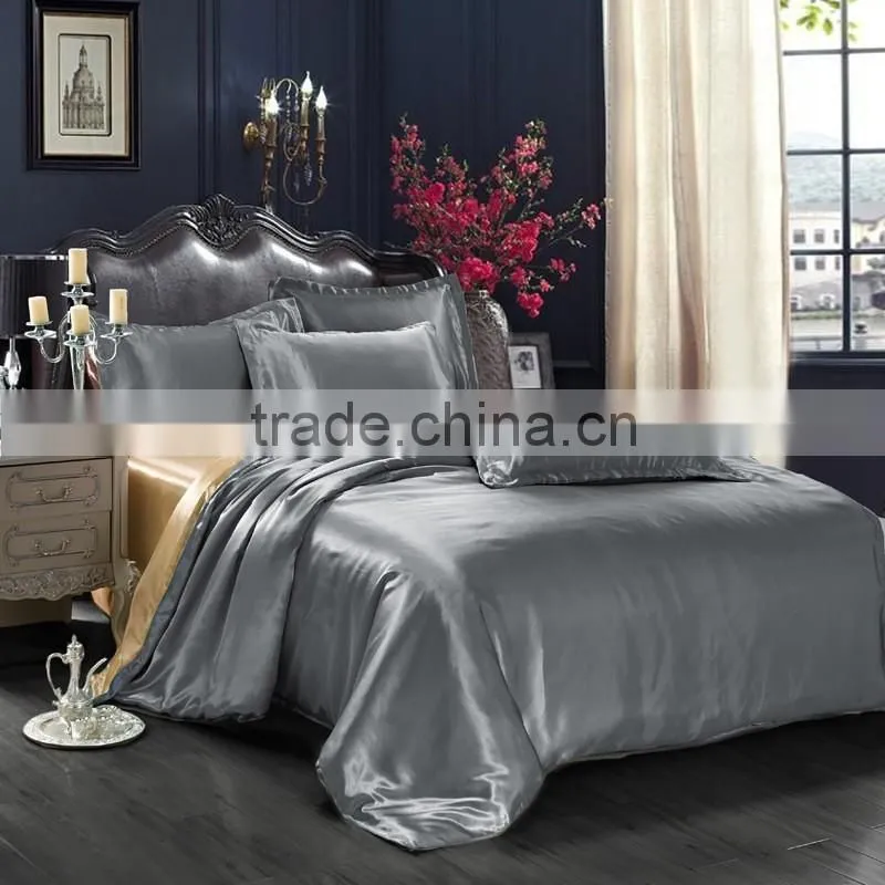 Pure color double tencel 4pcs bedding sets mulberry silk quilt cover sheetshotel bedding wholesale