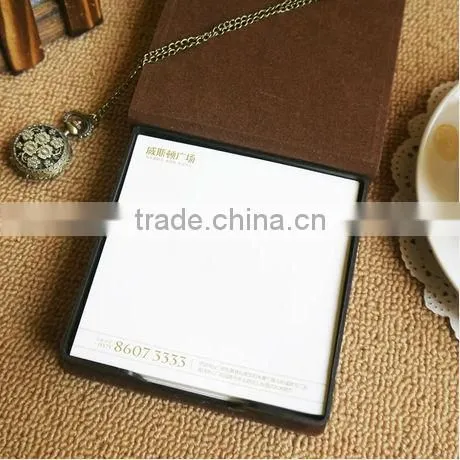 Hot Sale High Quality Logo Custom Italian PU Memo Pad Holder
