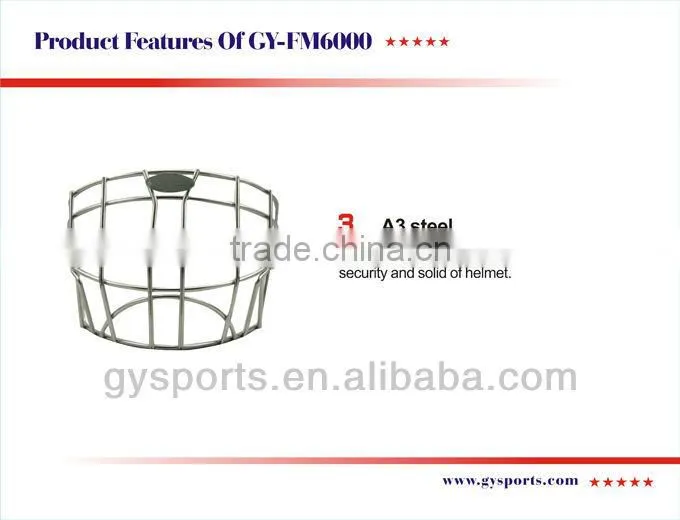 China wholesale golie helmet with 304 stainess steel cage ,hockey cage