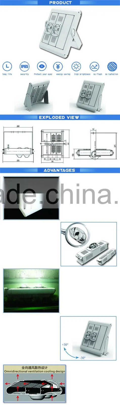 80w led flood light made from china factory supplyer led project light