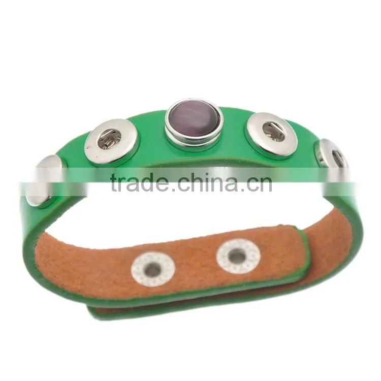 leather button bracelets 18mm Ginger Snap Bracelet charm Interchangeable handmade pulseras button Snap Bracelets