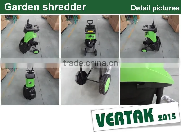 2015 new promotion model plastic garden shredder machine/paper shredder prices