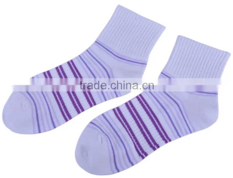 2015 New Arrival Striped Women soft cotton new fashion sport ankle socks