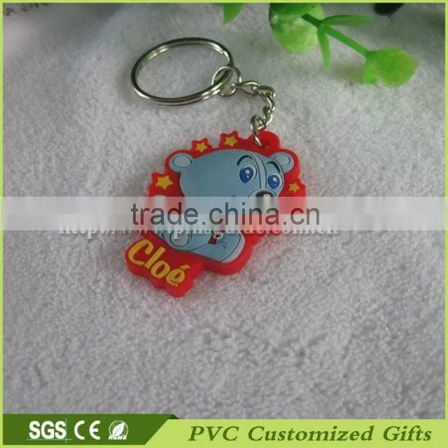 Promotion series cartoon 3d soft rubber pvc keychain