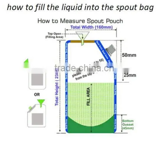 Reusable Food Spout Pouch For Rice Packaging, Rice Food Pouch Bag With Spout