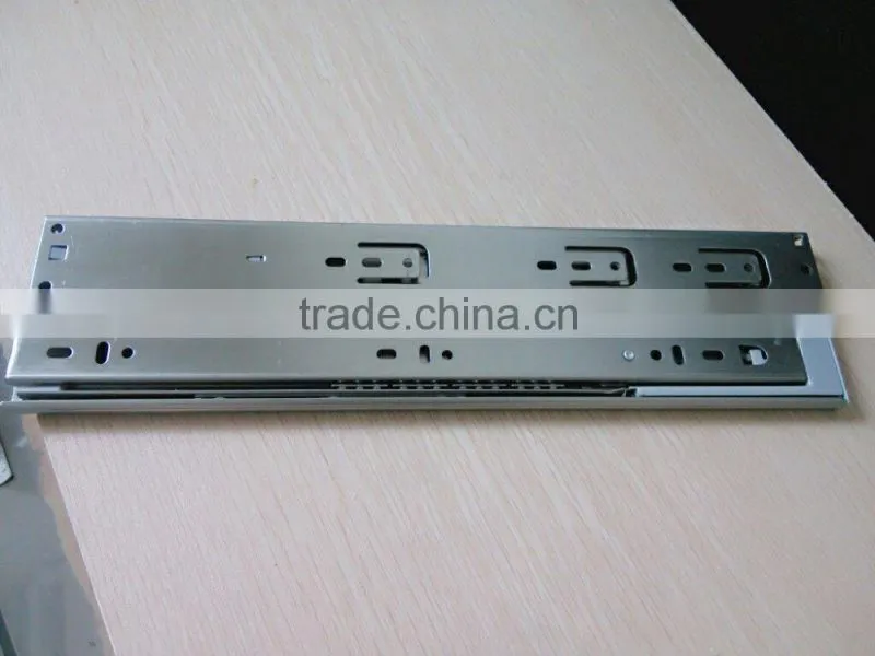 45mm three section device high quality ball bearing slides with damper slide solf-closing drawer slide
