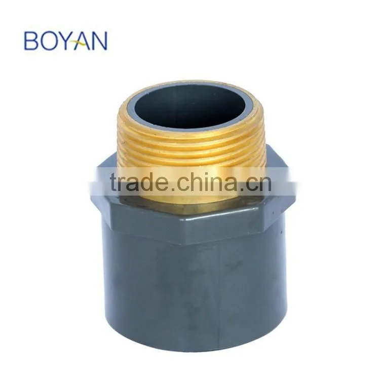 Made In China BOYAN PVC ASTM SCH80 Grey Pipe Fitting Thread Adapter Male Coupling Copper Fitting