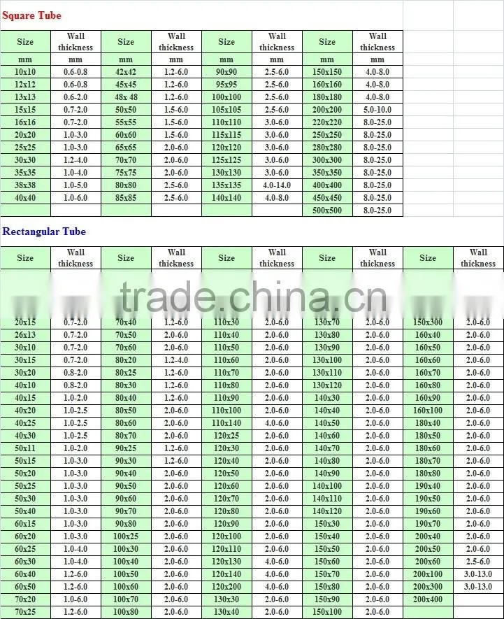 ms square pipe price ms square hollow steel tube /pipe galvanized