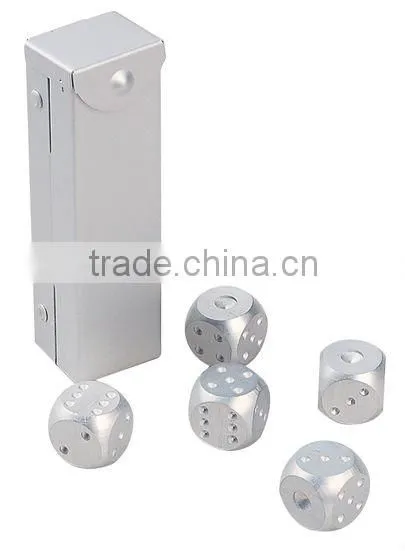 Aluminum silver perfect dice with size:1.6*1.6*1.6cm