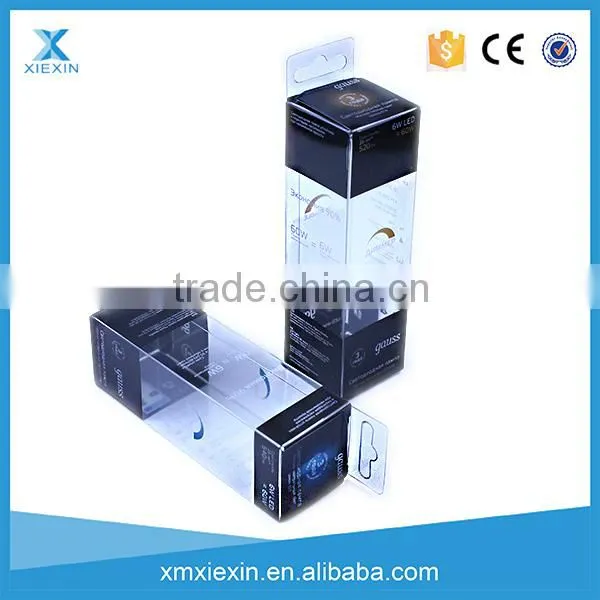 Customized 6W LED light bulb clear plastic box with inner tray