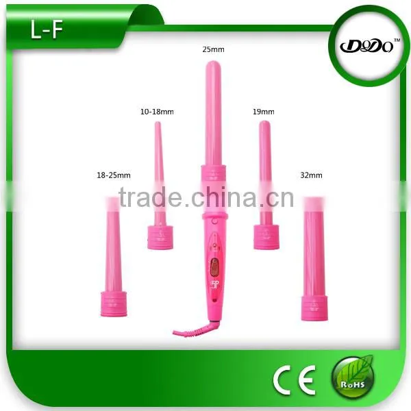 ceramic coating interchaeable hair culing iron with magnet gift box and free gloves