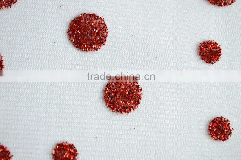 Polyester Tulle Metallic Printed Fabric for Decoration and Dress DSN337