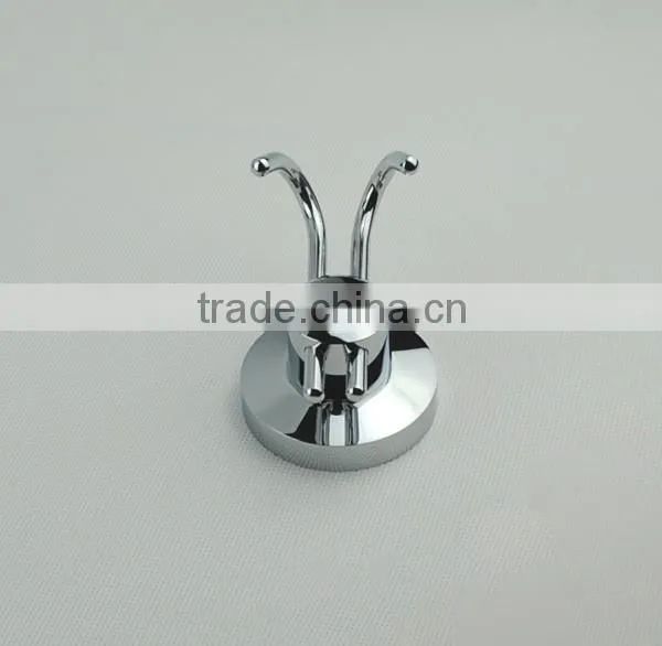 Bathroom accessories wall mounted brass chrome wall coat hanger, metal double robe hooks, wall hook decorative