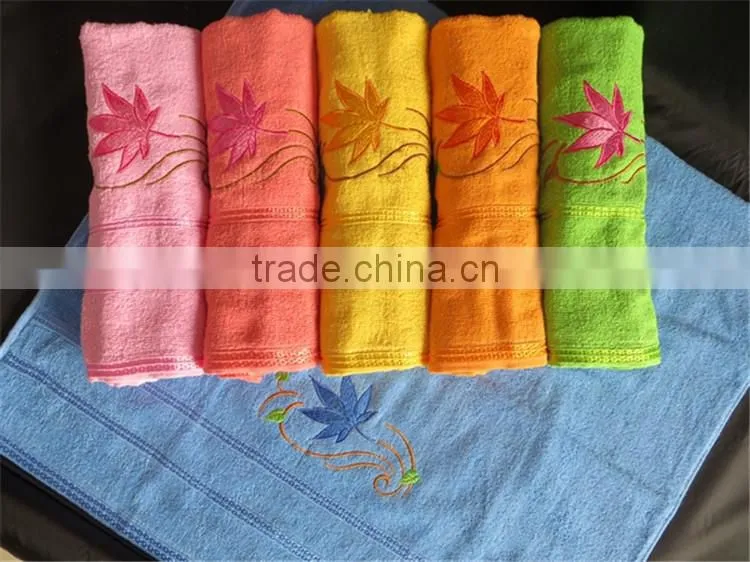 china factory supply solid color luxury embroidery towel set