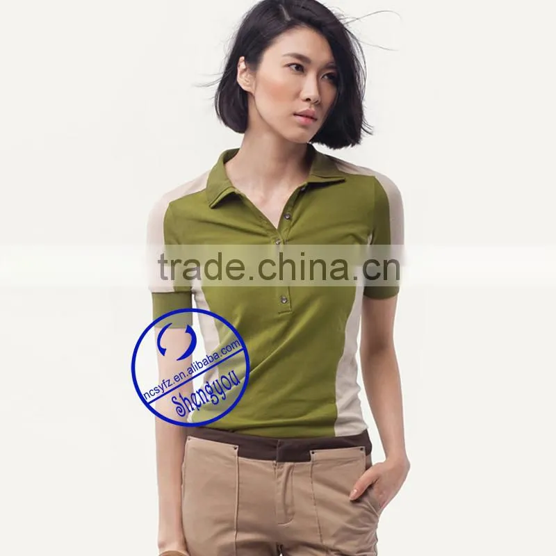 high quality 100 cotton plain polo t shirt for women
