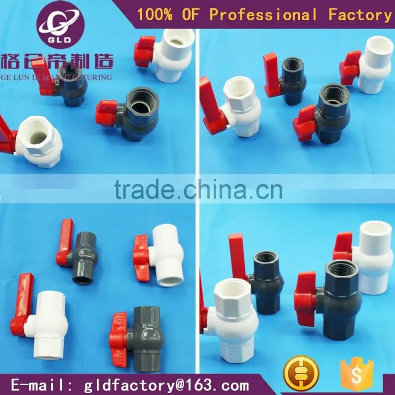 GLD competitive price plastic ball valve/plastic union ball valve/plastic butterfly valve