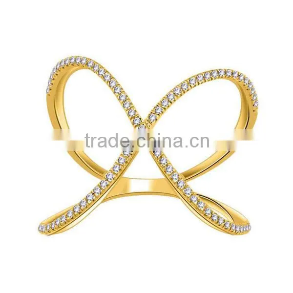 Sterling Silver Criss Cross Rings,Solid Silver X Knuckle Rings