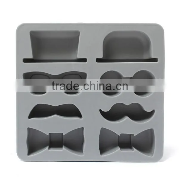 Ice Cube Tray Mold Beard Glasses Hat Tie Gentleman Glasses Freeze Mould Maker Ecellent Quality