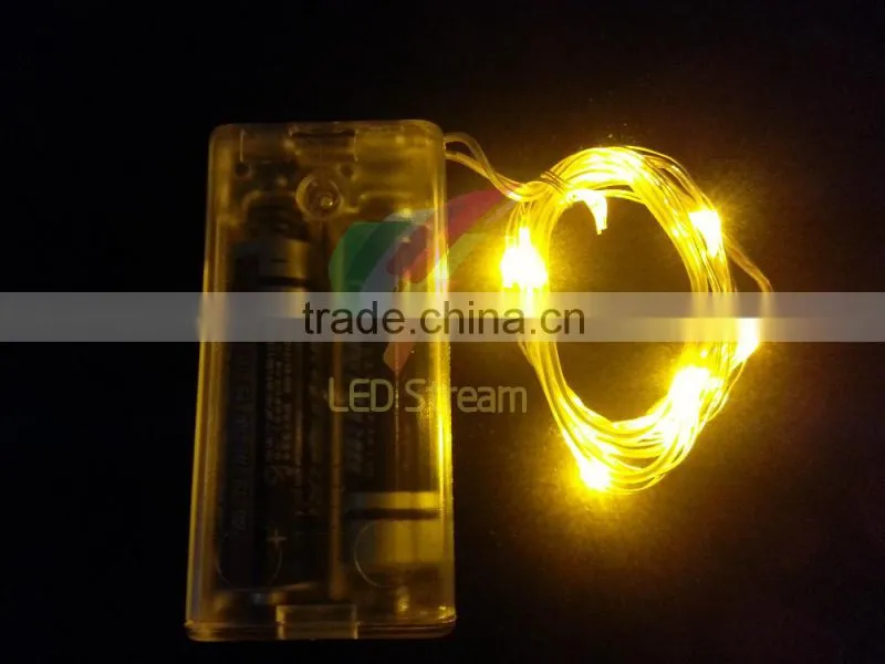 2AA Battery Operated 3.3ft Silver color Copper Wire LED string holiday lights