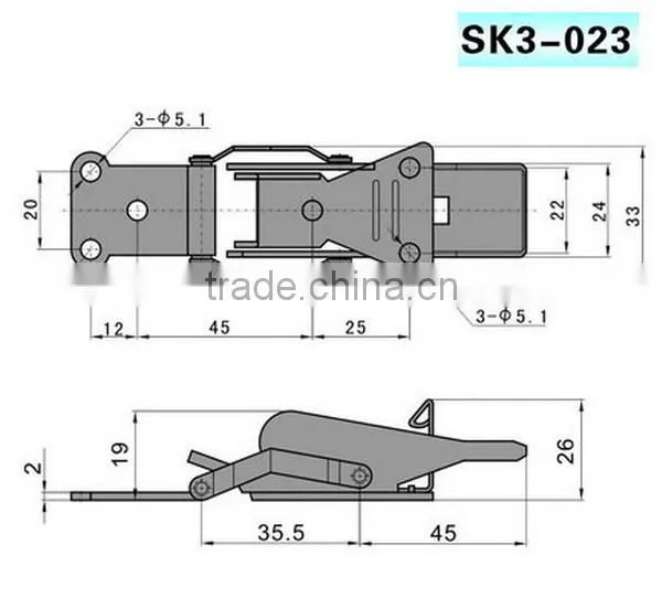 Hot-selling Compression latch type SK3-023 Cabinet Hasp Lock