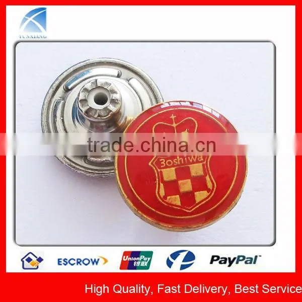 YX3013 Custom Shiny Engraved Metal Button Cover for Jeans