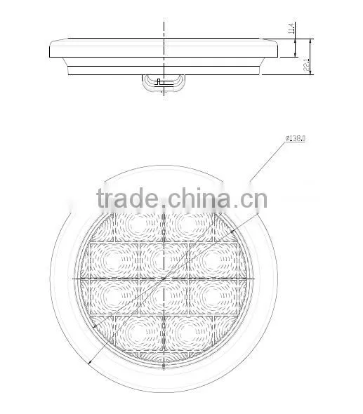 New designed 24V 4 Inch Round Truck LED Tail Lamps