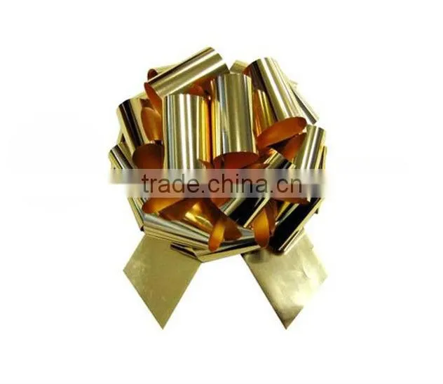 HOT SALE ! Yellow Organza Strip Butterfly Pull Ribbon Bow for gift Decoration