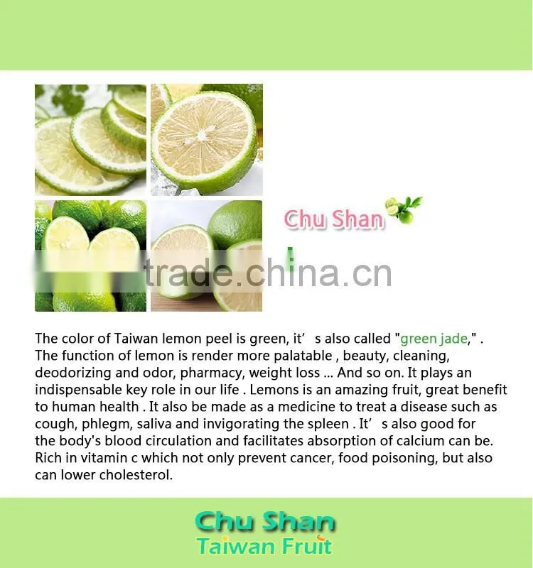 Hot sale fresh green lemon for Taiwan
