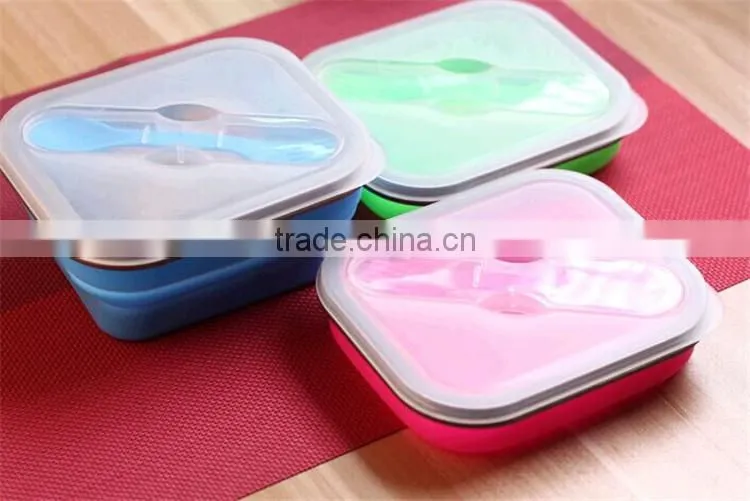 2015 Wholesale silicone collapsible lunch box /storage box