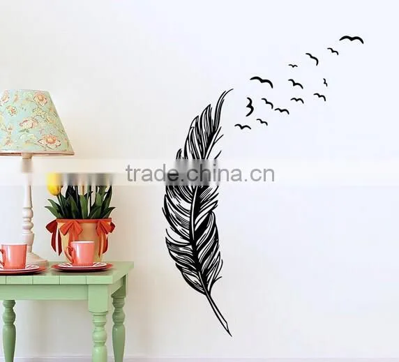 Wall Sticker Vinyl Birds Flying Feather Bedroom Home Decal Mural Art Decor