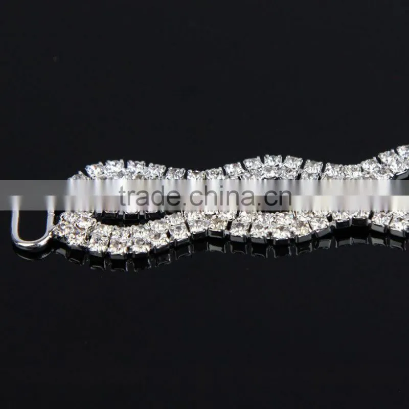 Five Parts Hot Bling Diamonde Bikini Silver Rhinestone Connectors Made in China B01721Y